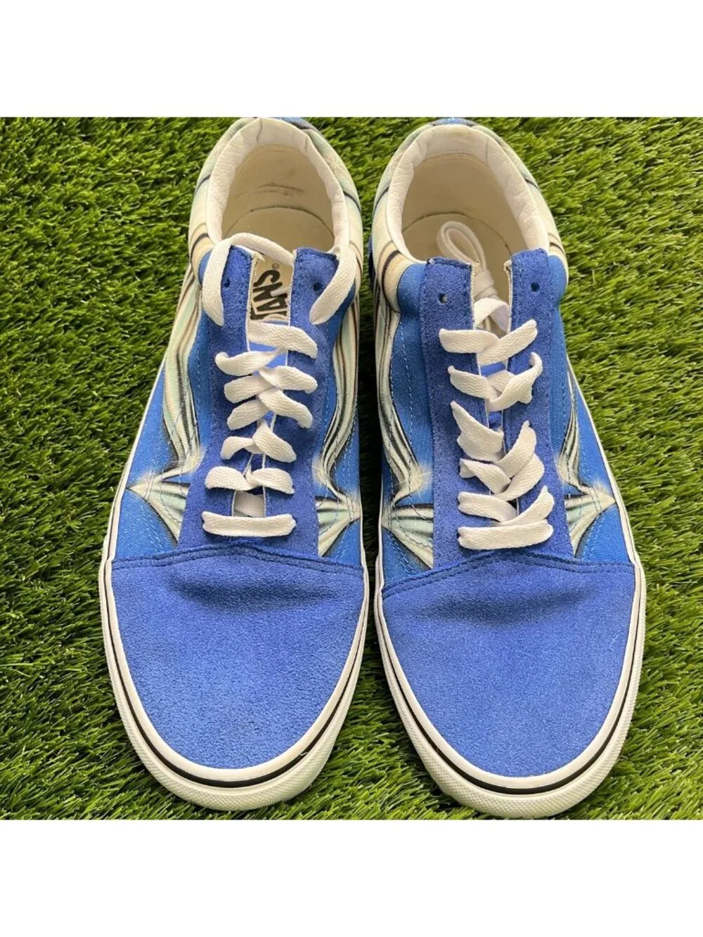 Vans Old Skool Warp Nebulas Blue Chrome Mens Size 12 Athletic Shoes Sneakers